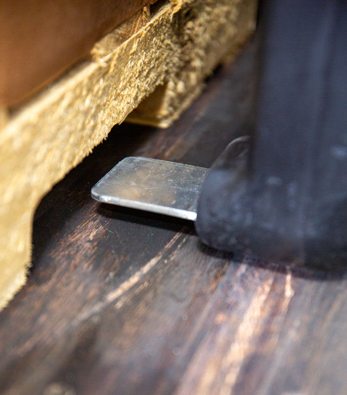 Close up shot of Freight Brace's metal engagement feet.